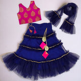 Navy and Pink Lengha choli