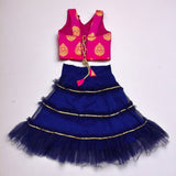 Navy and Pink Lengha choli