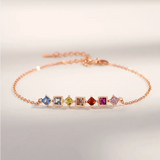 Rainbow Cubic Zirconia Sterling Silver Bracelet