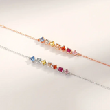 Rainbow Cubic Zirconia Sterling Silver Bracelet