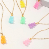 Gummy Bear Pendant Necklace Combo Set of 7