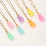 Gummy Bear Pendant Necklace Combo Set of 7