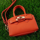 Orange Mini Purse with Crossbody Straps