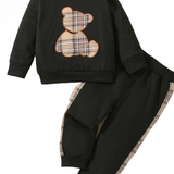 Beary Style Embroidered Long-Sleeve Sweatshirt with matching Pants