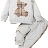 Beary Style Embroidered Long-Sleeve Sweatshirt with matching Pants