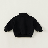 Casual Half Zip Black Sweatshirt