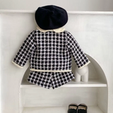 Château Chic- Black and White Plaid Jacket and Short Set