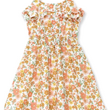 Sleeveless Yellow Floral Ruffle Summer Dress