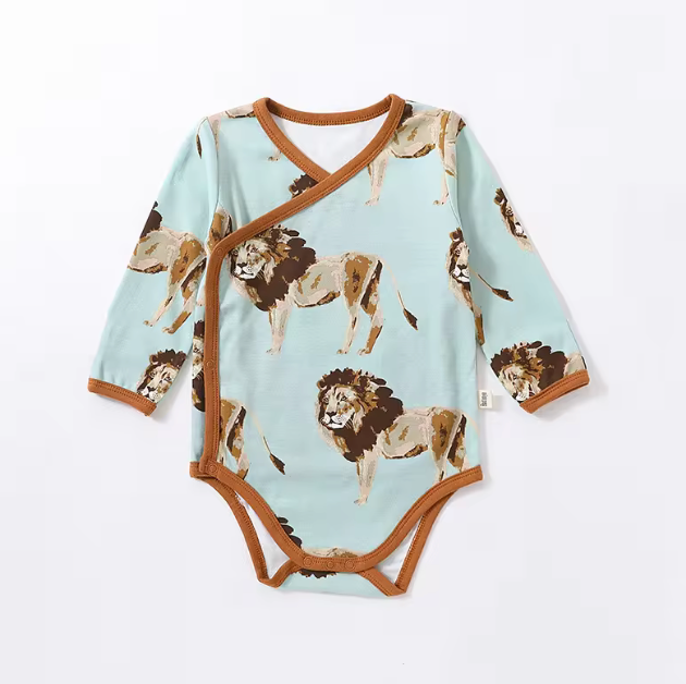 Safari Kimono Wrap Long Sleeve Onesie