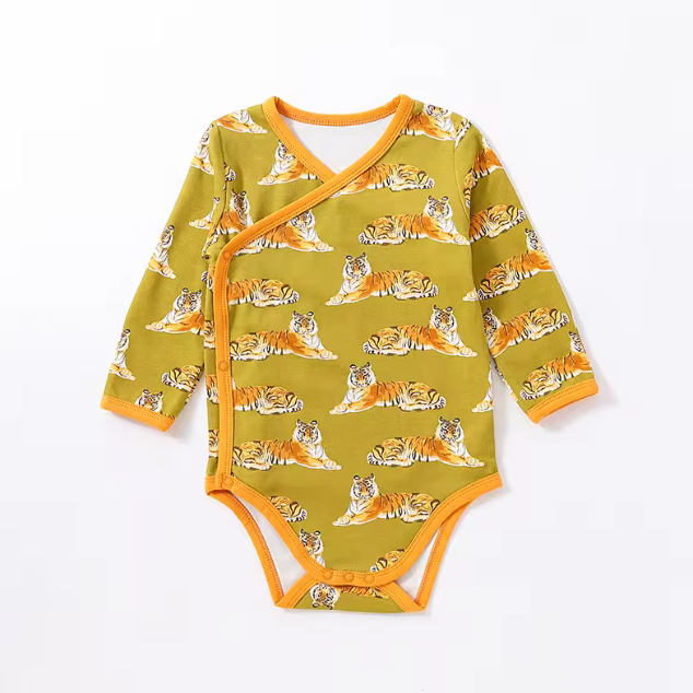 Safari Kimono Wrap Long Sleeve Onesie