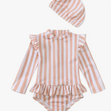 Pink Candy Stripe Swimwear Set