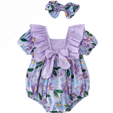 Geranium Blossom Romper with Bow