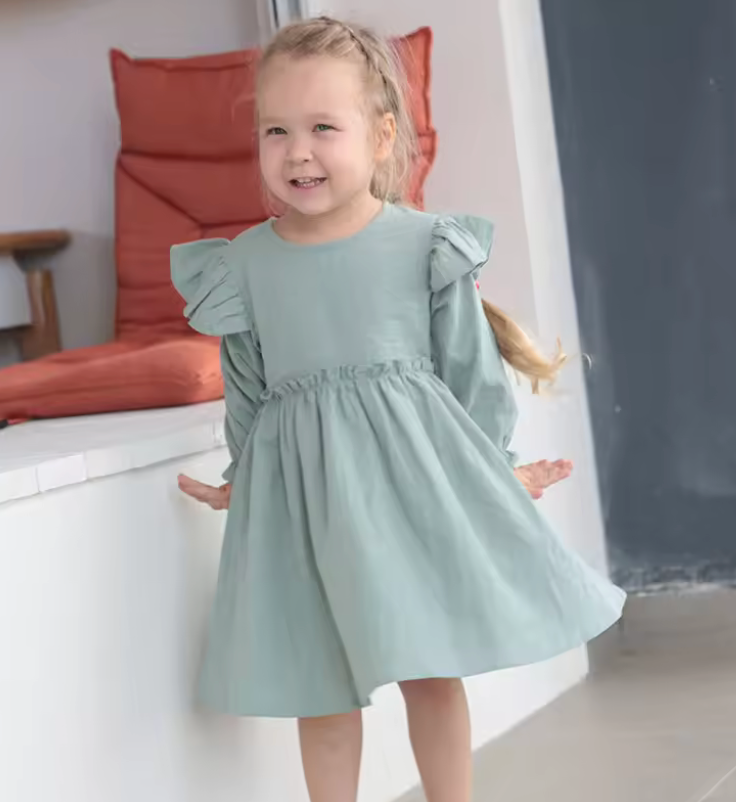 Princess Laura Smocked Linen Dress - Blue Green / 5T Princess Laura Smocked Linen Dress - Blue Green / 5T