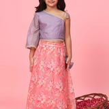 Purple & Pink One Shoulder Lehenga choli
