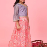 Purple & Pink One Shoulder Lehenga choli