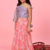 Purple & Pink One Shoulder Lehenga choli