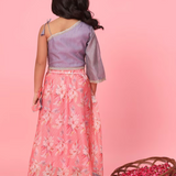 Purple & Pink One Shoulder Lehenga choli