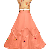 Peach & Red Lehenga choli