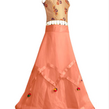 Peach & Red Lehenga choli