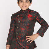 Maroonn & Navy Silk Jodhpuri Suit