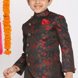 Maroonn & Navy Silk Jodhpuri Suit