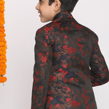 Maroonn & Navy Silk Jodhpuri Suit