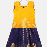 Yellow & Navy Pavadai Set