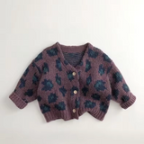 Unisex Leopard Knit Cardigan