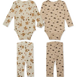 Shoulder Snap Pajama Bodysuit and Pants Set