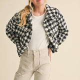 Tweed Houndstooth Pattern Jacket