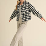 Tweed Houndstooth Pattern Jacket