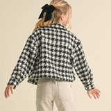 Tweed Houndstooth Pattern Jacket