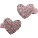 Diamante Heart Hair Clips