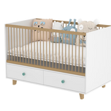 Elegant Light Crib with 2 Drawers