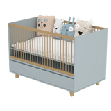 Elegant Light Crib with 2 Drawers