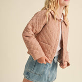 Blush Drop Shoulder Puff Jacket