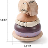 Montessori Wooden Elephant Stacker Set