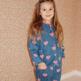 Magot Frill Denim Pants GOTS - Bon Coeur Pink