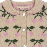 Belou Knit Collar Cardigan- Cherry